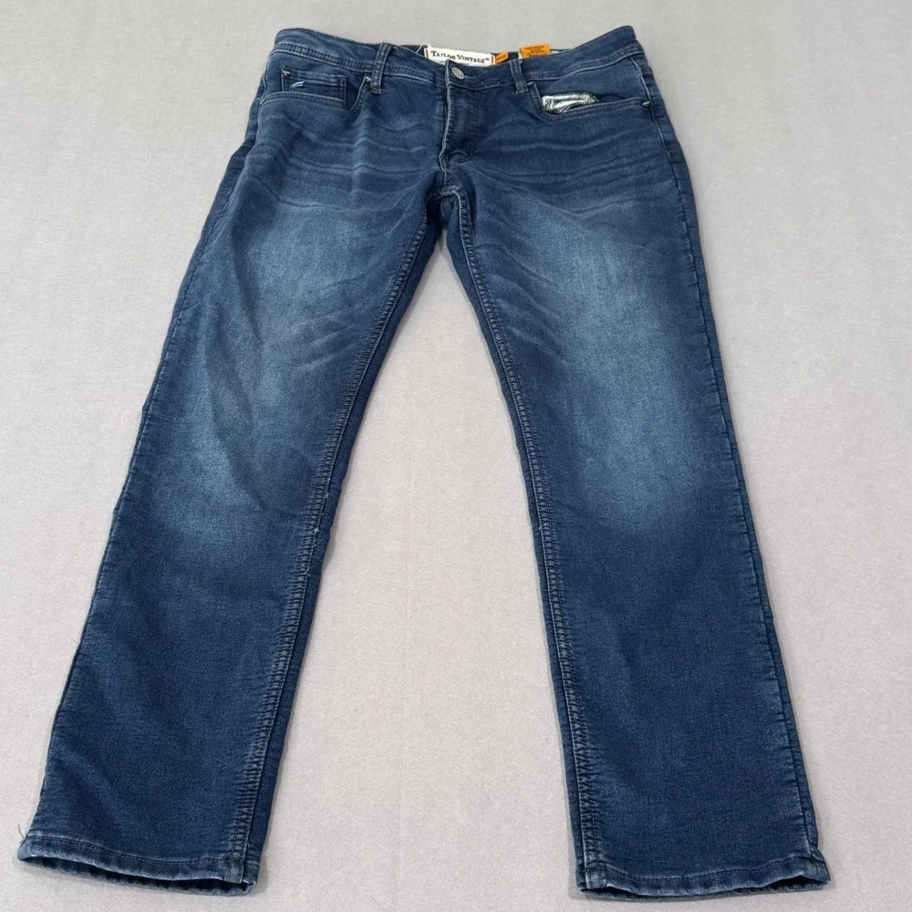 Tailor Vintage Canaan Jeans Mens 34x32 Blue Slim Fit Comfort‎ Stretch Waist